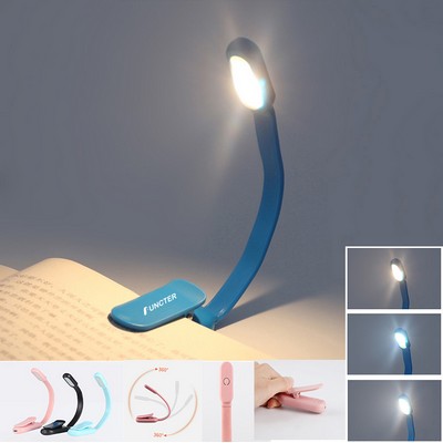 Book Light Reading Light Rechargeable Book Light, Lightweight Clip on Book