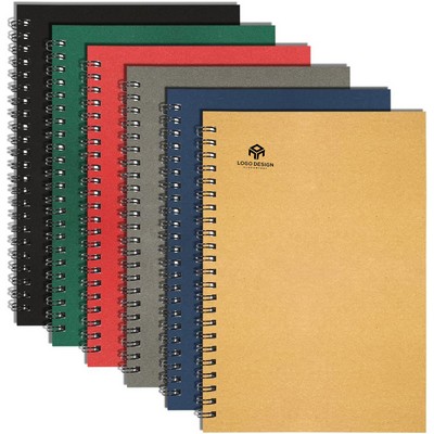 A5 Kraft Cover Lined Spiral Notebook