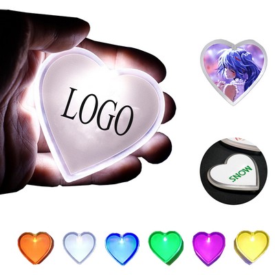 Heart Led Button Pin Badge