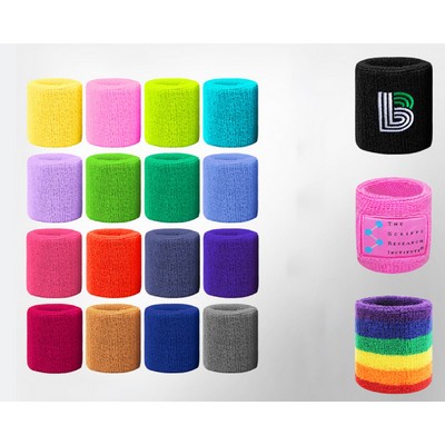 Moisture Wicking Athletic Cotton Cloth Sweatband Sports Wristband