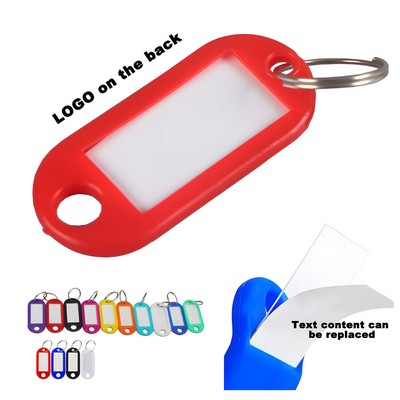 Custom Plastic Name Card Identity Tag w/Key Ring