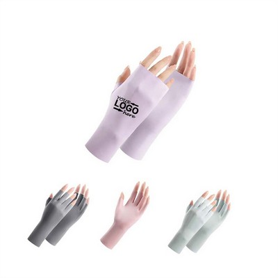 Summer Breathable Ice Silk Half-finger Gloves