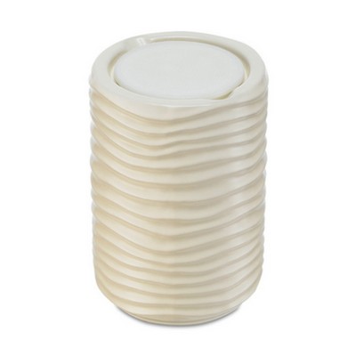 Serene House Wave White Ceramic No-Spill Wax Melt Warmer, Cream