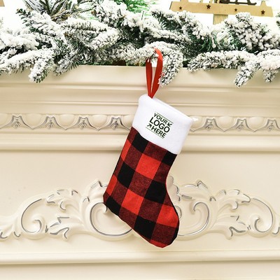 Small Size Checkered Christmas Stocking