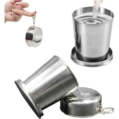 2.5 Oz. Stainless Steel Telescopic Mug/Folding Camping Cup