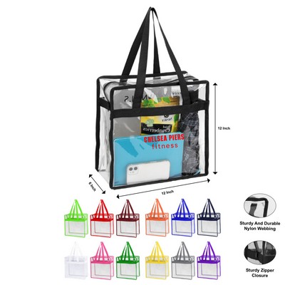 Stadium-Compliant Clear Zippered Tote Bag