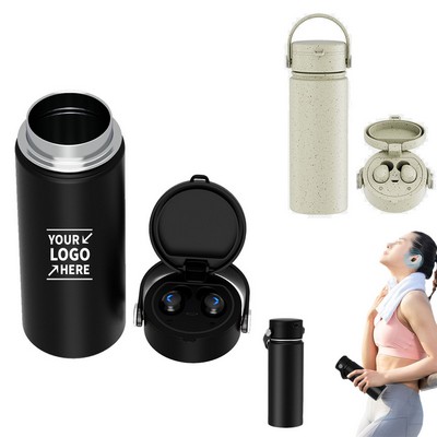 17Oz Luxury Smart Insulated Bottle W/ Bluetooth Earbuds