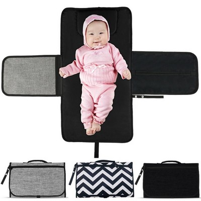 Portable Changing Pad Baby Diaper Mat With Built-in Pillow