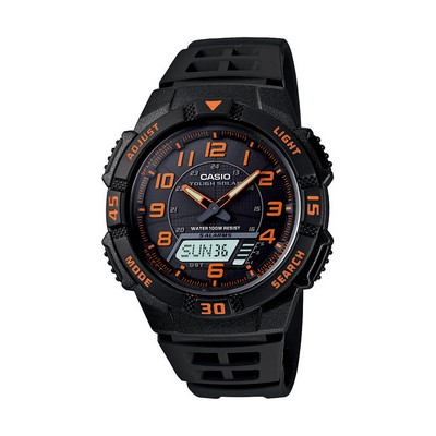 Casio Ana/Digi Solar Powered Watch Black Resin Band