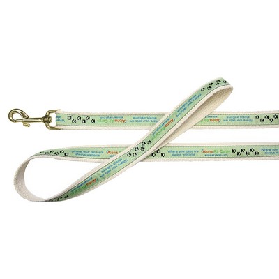 1" X 72" Woven Cotton Pet Leash w/ Gold Colored Hardware - "Elite" Weave