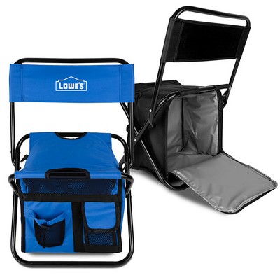 Folding Chair with 24 Can Cooler Bag & Pockets (Factory Direct - 10-12 Weeks Ocean)