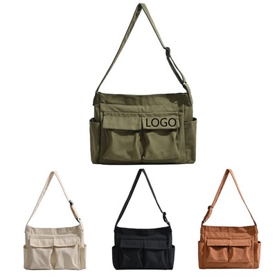 Large Canvas Messenger Shoulder Bag