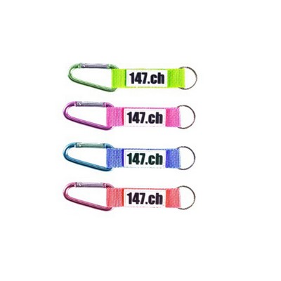 D Shape Carabiner Lanyard W/PU Tag