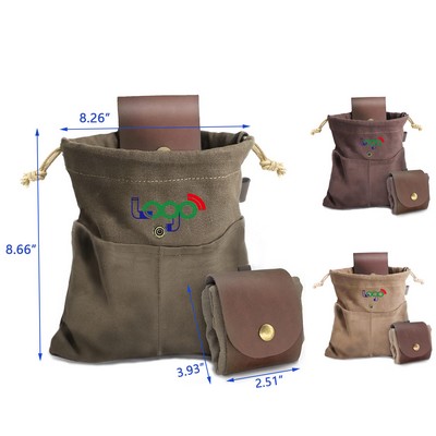 Leather Canvas Collapsible Bag