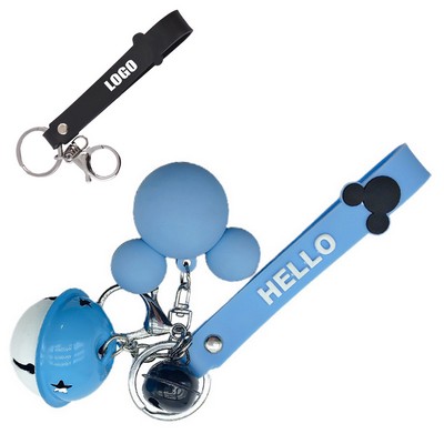 3D Mouse PVC Keychain w/Bells