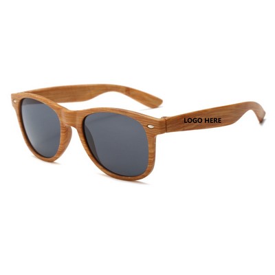 Wood Grain Pattern Frame Shade Man Sunglasses