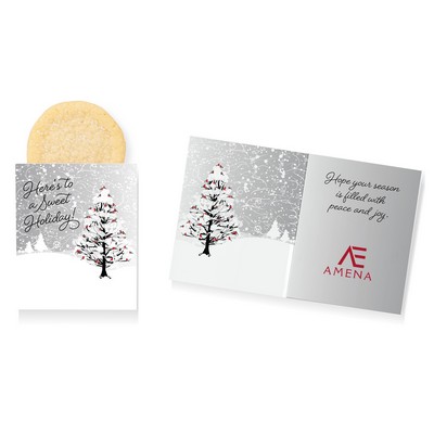 One Color Foil-Stamped Stock Cardinals Design Mini Sweeter Card with Single Sugar Cookie