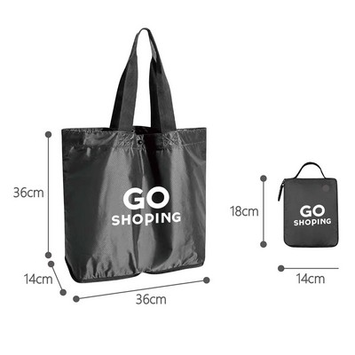 Solid Color Shoulder Square Folding Shopping Bag