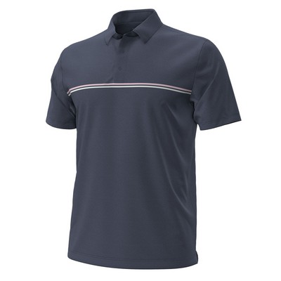 Under Armour® Drive Chest Stripe Golf Polo Shirt- Down Pour Gray