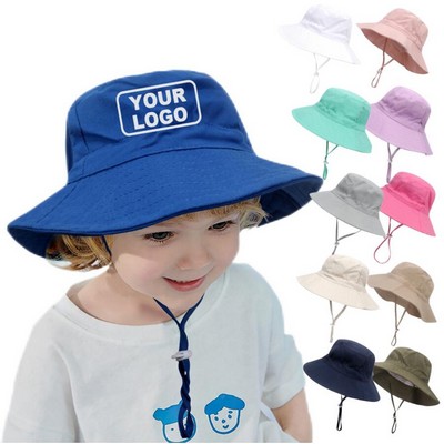 Toddler Sun Cap Bucket Hat w/ Wide Brim