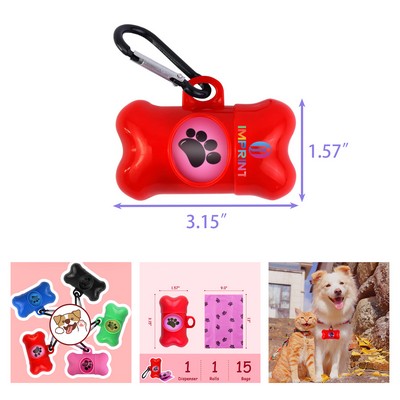 Dog Poop Bags Dispenser with Carabiner Clip