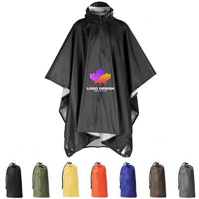 Multifunctional Hooded Rain Poncho