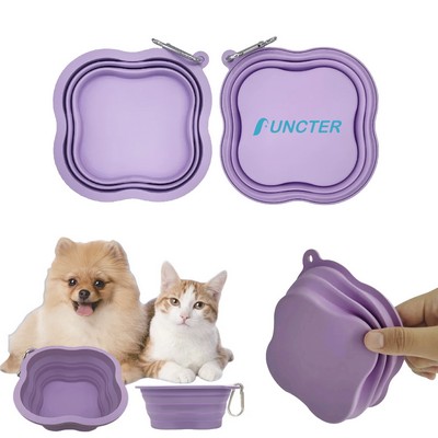 34 oz Portable Foldable Expandable Silicone Pet Bowl for Traveling, Hiking, Walking