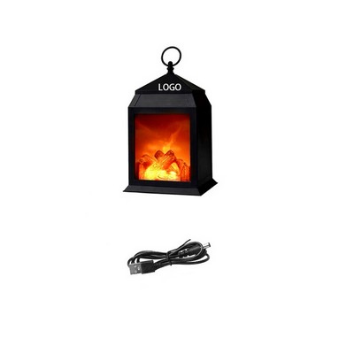 Simulated Flame Fireplace Lantern