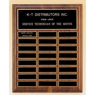 Perpetual Series Walnut Plaque w/ 12 Individual Plates (9"x12")