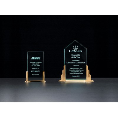 Jade Peak Award w/ Aluminum Base & Goldtone Finish (9 1/2"x11 1/2")