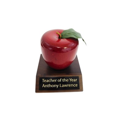 Apple Trophy w/Walnut base with imprint