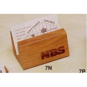 1.7"x3-1/2" Walnut Slanted Business Card Holder (7n)