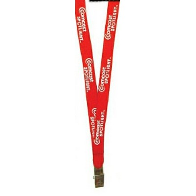 3/8" Wide Knitted Polyester Lanyard W/ 1 Color Imprint (10mm)