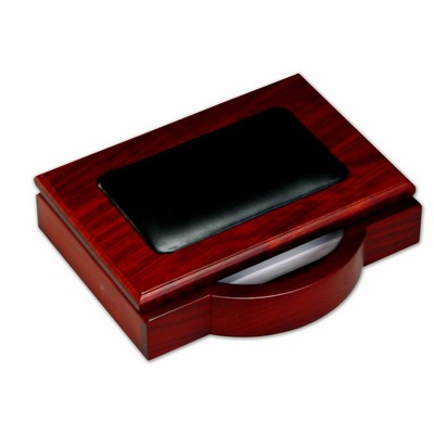 Rosewood & Leather Memo Holder (4"x6")