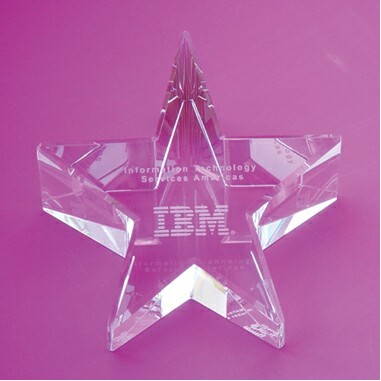 Optical Crystal Slant Star Paperweight (Screened)