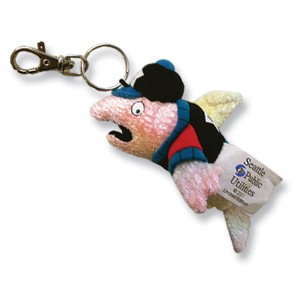 Custom Plush Mini Fish Mascot w/ Keychain Attachment