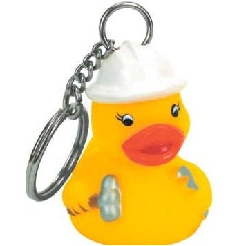 Rubber Construction Worker Duck Key Chain©