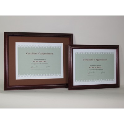 Mahogany Hardwood Document Frame - 8.5x11