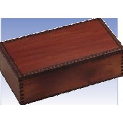 Large Traditional Wood Box w/Carved Border (11 3/8"x6 1/8"x3 7/8")