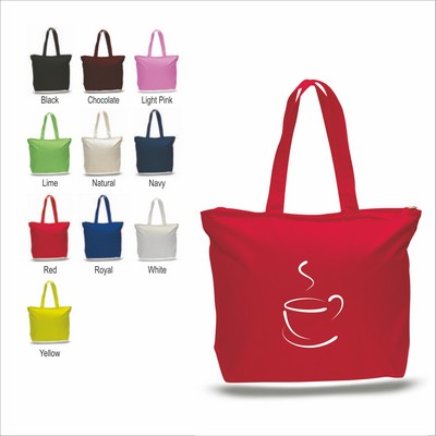 Qtees Canvas Zipper Tote Bag