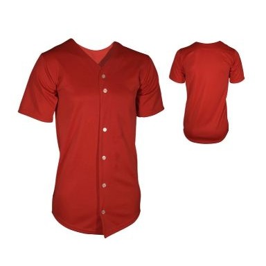 Adult 14 Oz. Double Knit Poly Pro-Style Full Button Baseball Jersey Shirt