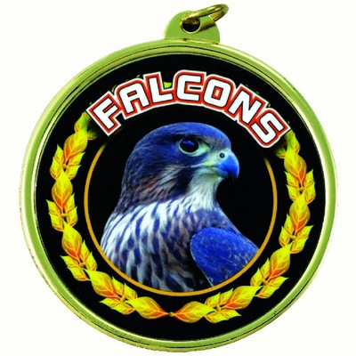 2¼" TM Series Academic Medal w/Falcons Mascot Mylar Insert