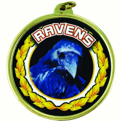 2¼" TM Series Academic Medal w/Ravens Mascot Mylar Insert