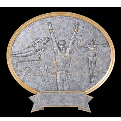 Gymnastics, Male - Oval Legend Plates - 8"