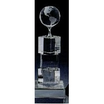 Optic Crystal Globe Award (7"x3")