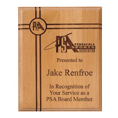 Laser Engraved Genuine Alder Wood Base Plaque (5"x 7")