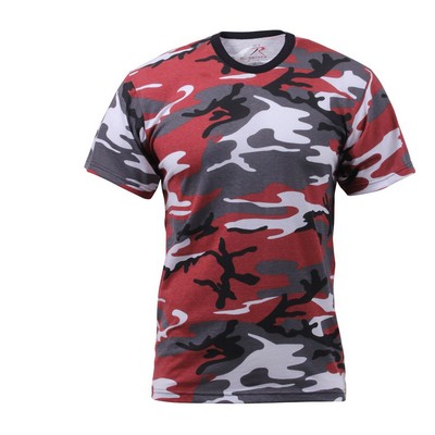 Red Camouflage Military T-Shirt (XS to XL)