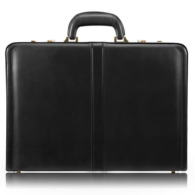 REAGAN | 3.5" Black Leather Attaché | McKleinUSA