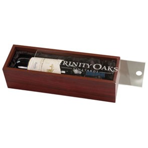 Rosewood Finish Wine Box w/ Acrylic Lid