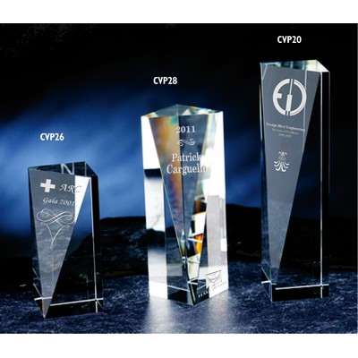 Victory Pillar Optic Crystal Award (2½"x6")